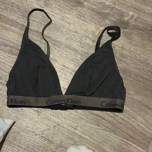 Calvin Klein Black Triangle Bralette with Adjustable Straps